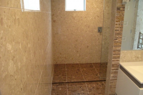 Tiled shower