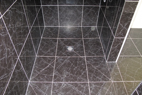 Tiled shower